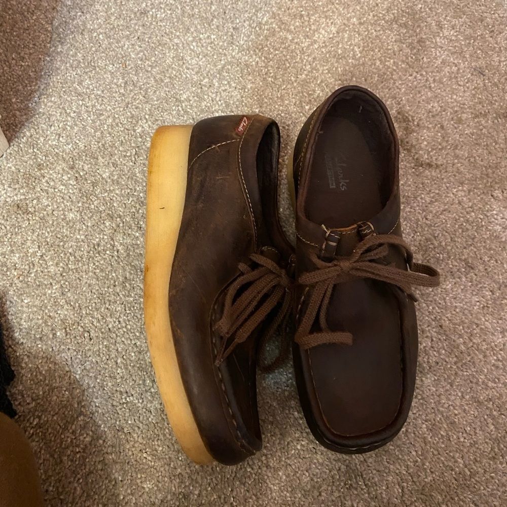 Clarks Brown Leather Casual Driving Loafers - Picture 7 of 11